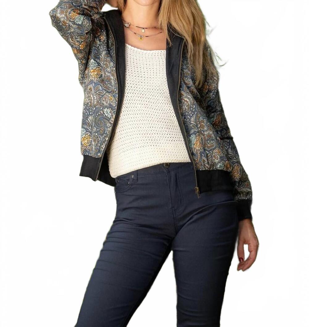 NEW CIENNA hooded bomber jacket in twilight paisley